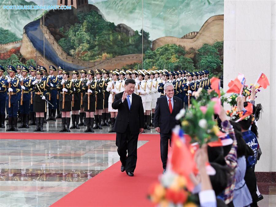 (BRF)CHINA-BEIJING-BELT AND ROAD FORUM-XI JINPING-CHILEAN PRESIDENT-TALKS (CN)    