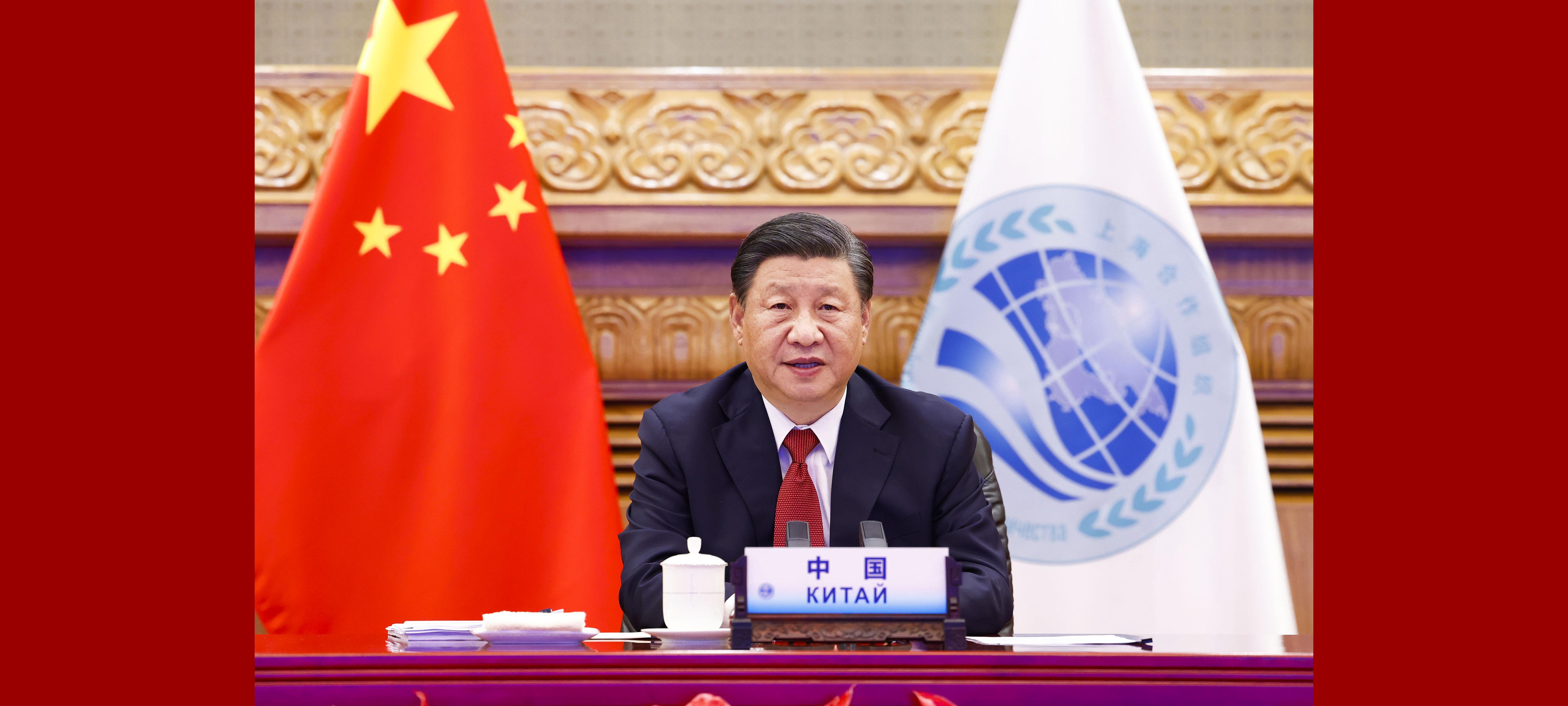 Xi discursa à reunião da OCS por videoconferência
