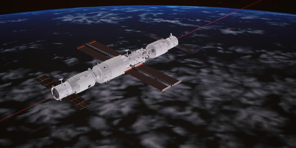 Espaçonave de carga da China se acopla ao módulo central da estação espacial