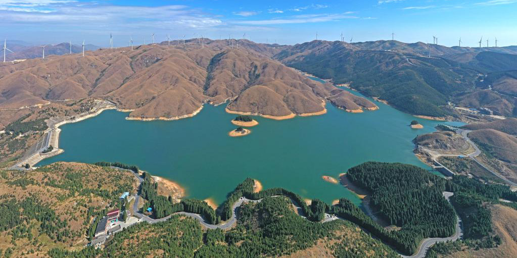 Paisagem do Parque Nacional do Pântano do Lago Tianhu em Guangxi