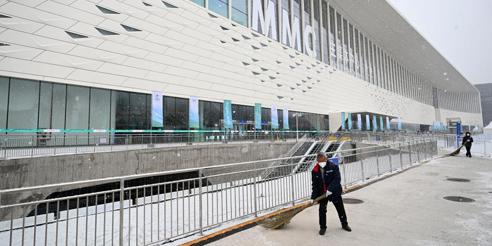 Fotos: Principal Centro de Imprensa de Beijing 2022 durante tempestade de neve