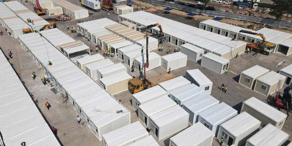 Construção de hospitais de cabine móvel em Hong Kong está em andamento
