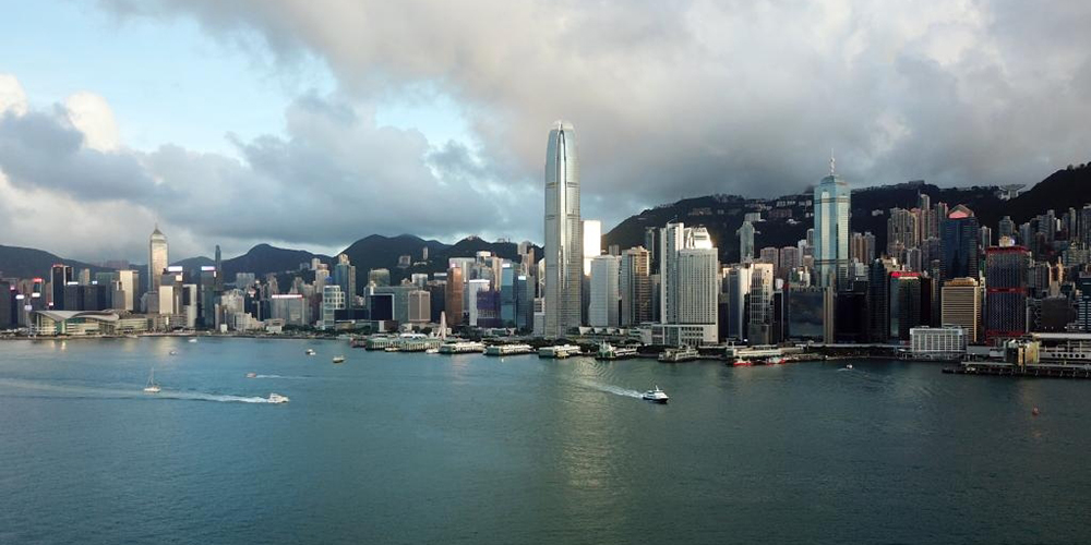 Vista aérea das principais construções de Hong Kong